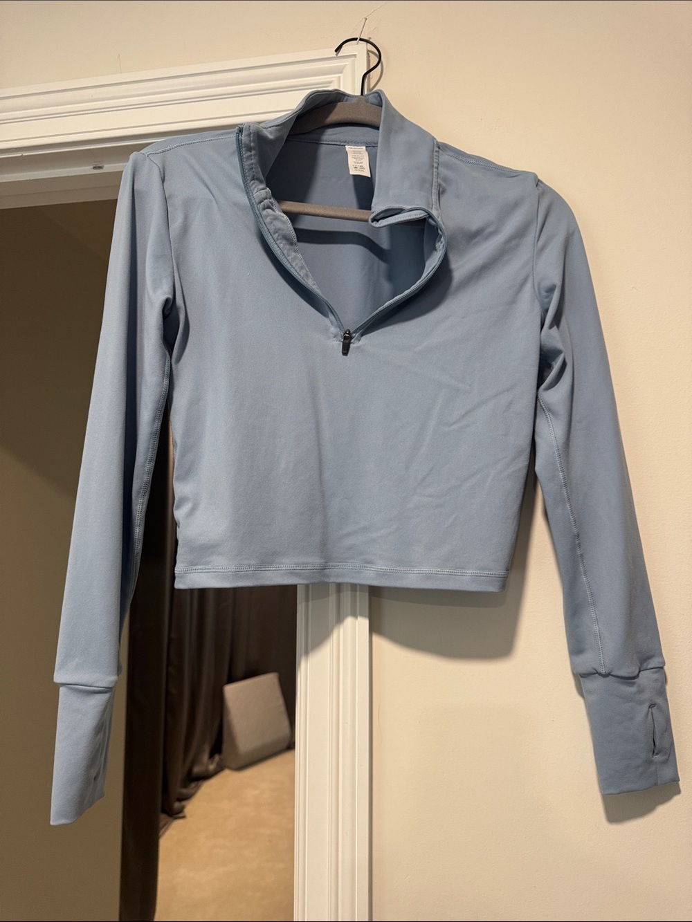 Paragon Fitwear Light Blue Quarter-Zip Crop Top